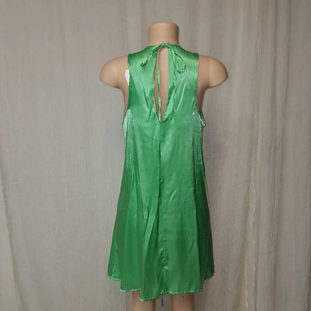 Topshop New  Asymmetrical  Green Dress Women Size US.10 - Picture 8 of 15
